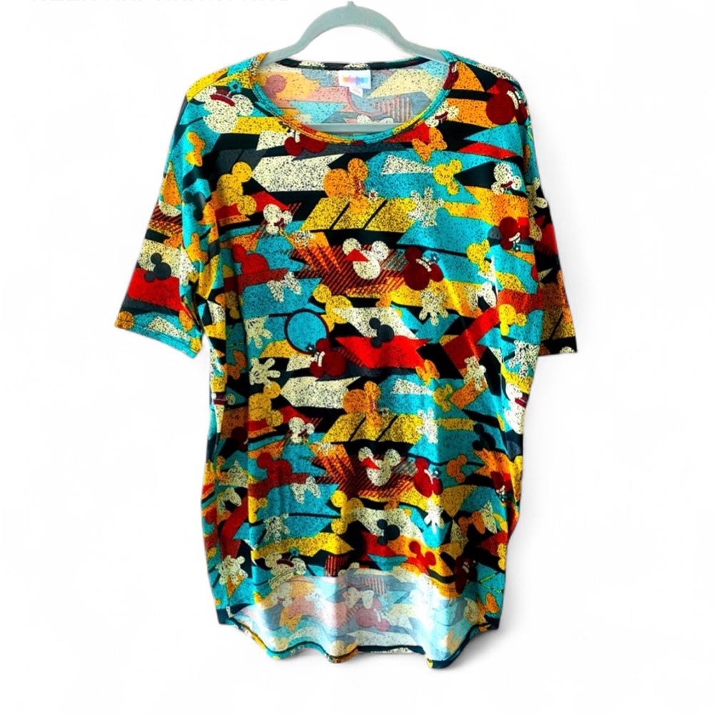 LULAROE DISNEY PERFECT MINNIE MICKEY MULTICOLOR SWING SHAPE T-SHIRT SOFT SIZE XS